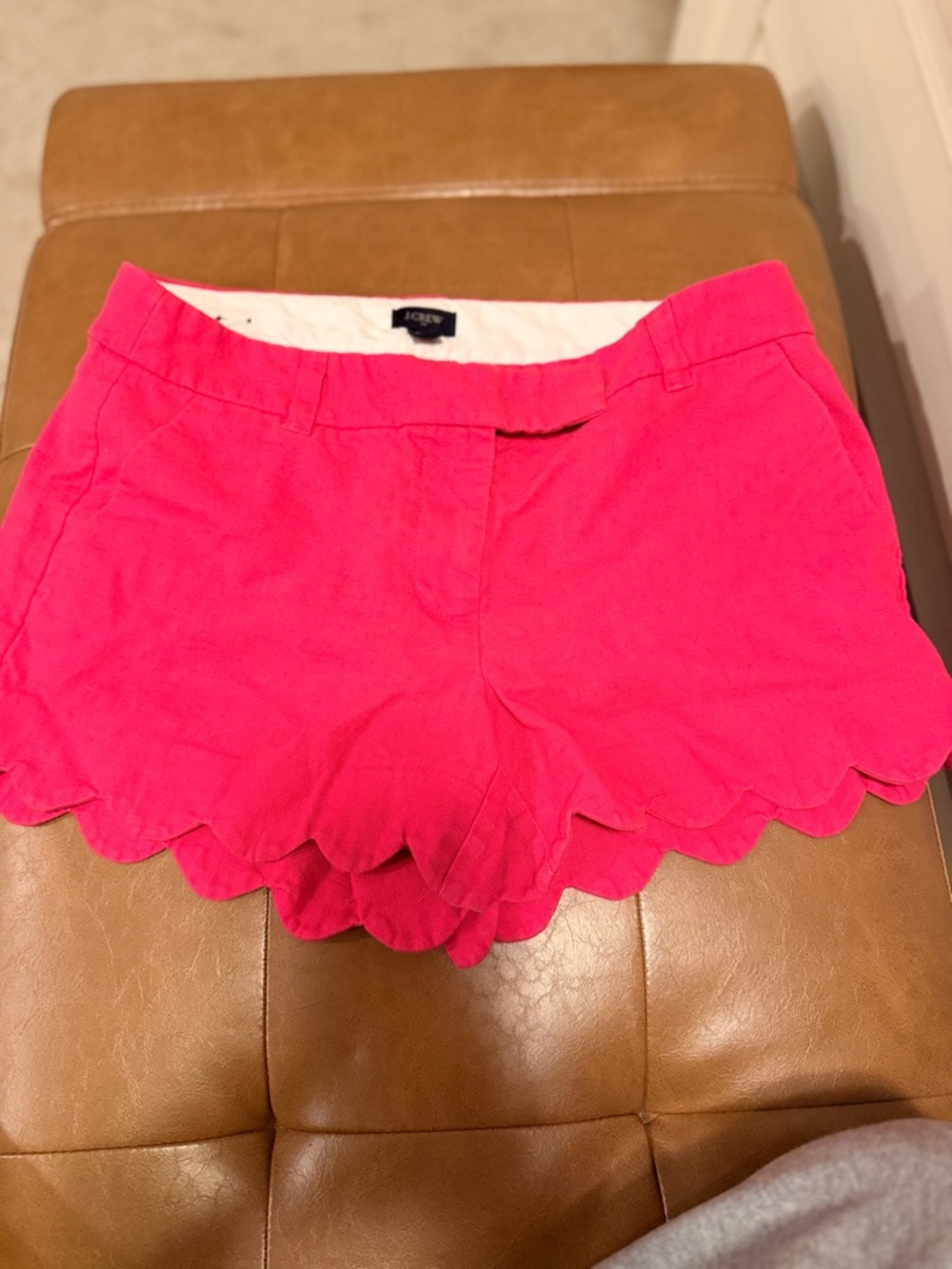 J. Crew Hot Pink Linen-Blend Shorts